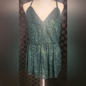 Torrid Sparkling Green Sequin Halter Dress